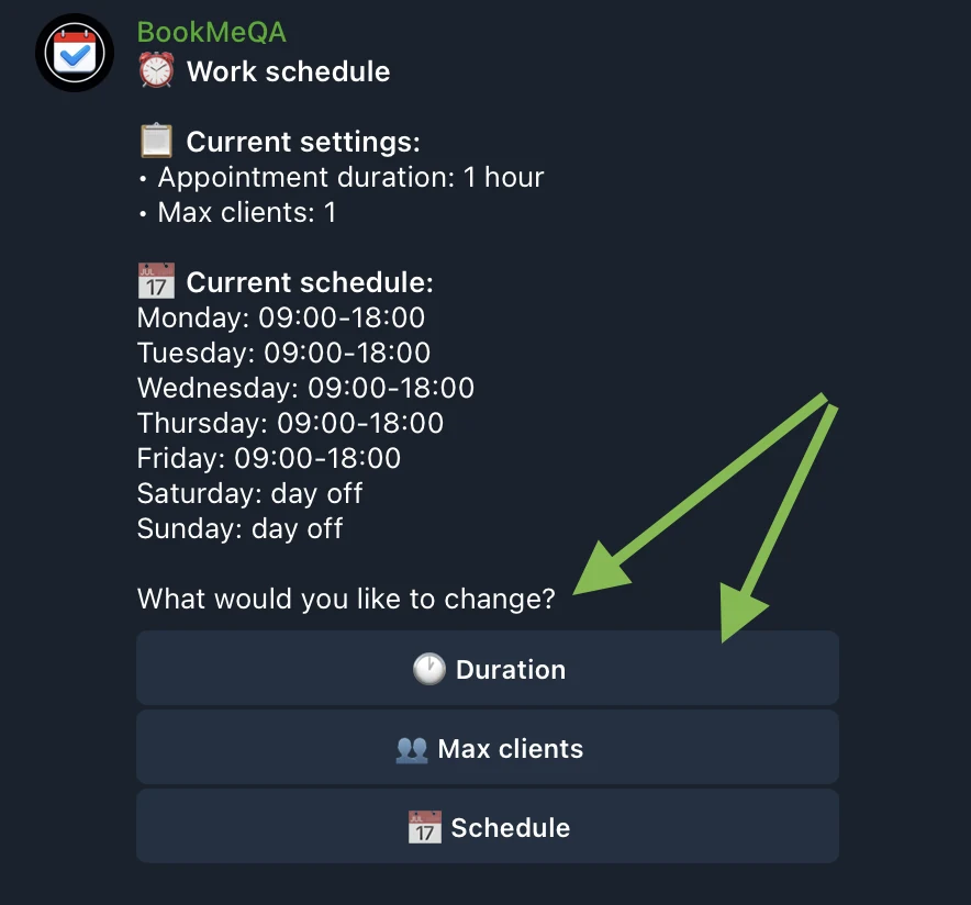 Change settings