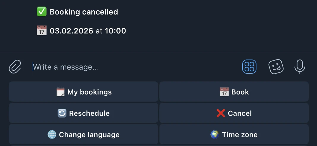 Cancel confirmation