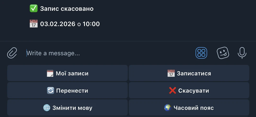 Cancel confirmation